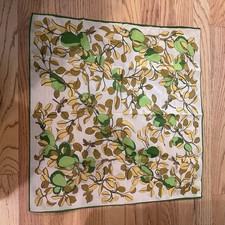 VTG Nasharr Freres, Ltd. 21  Scarf Yellow  Green Pears/Leaves Japan Polyester
