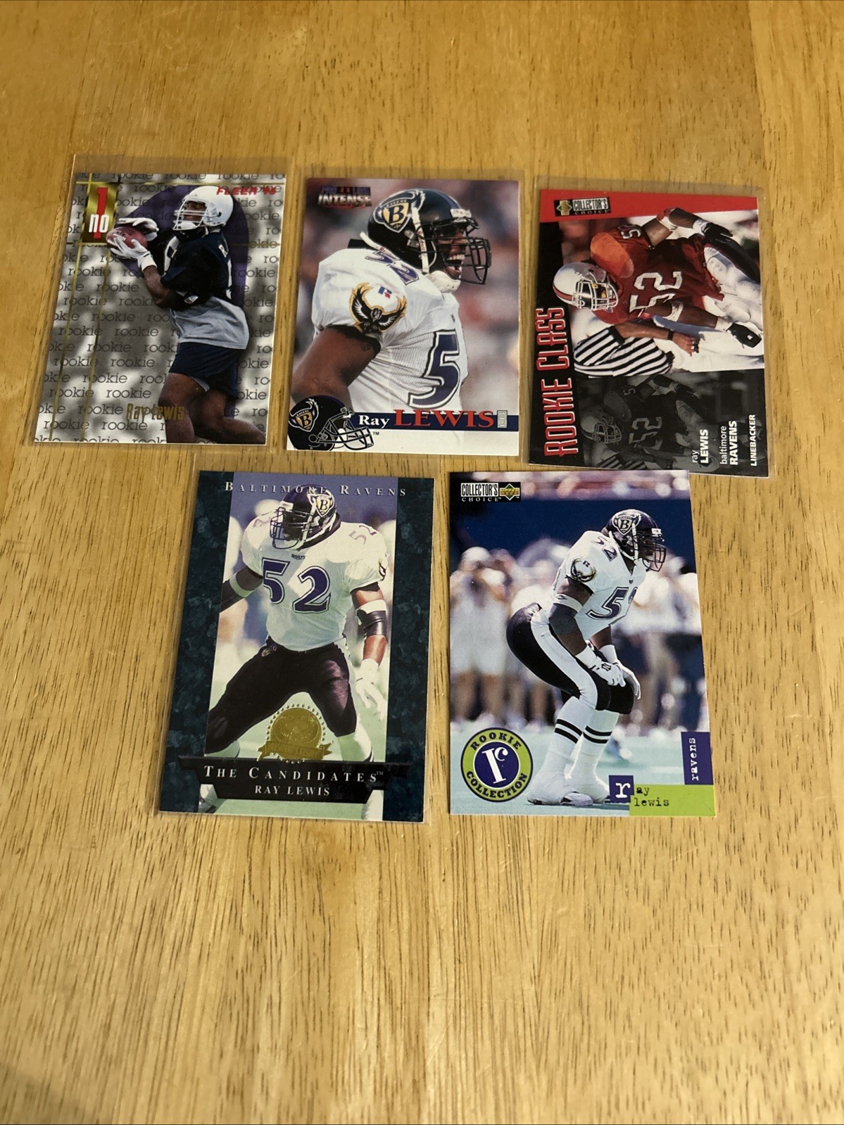 Ray Lewis Ravens 1996 Rookie Lot Of 5 Different Cards
