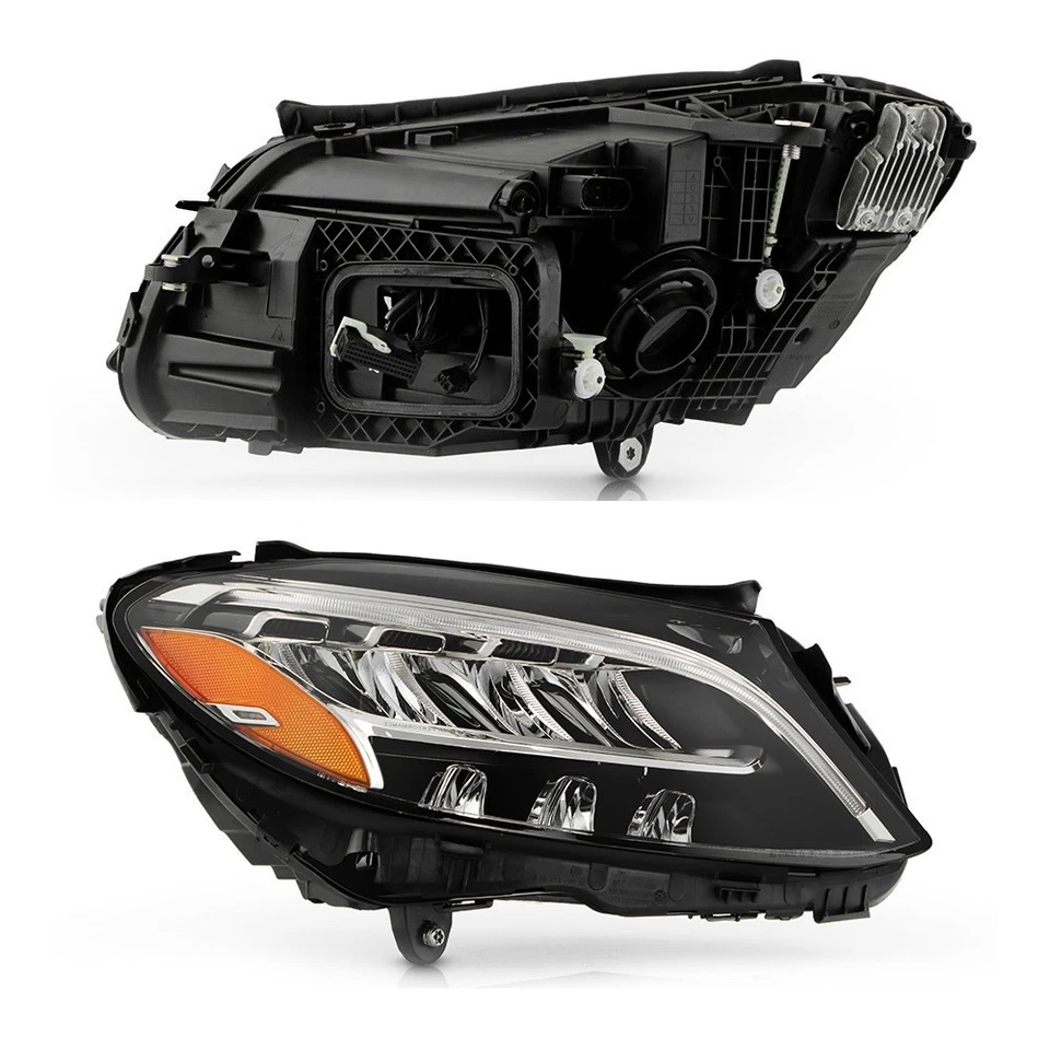 4 Pins LED Headlight w/o Cornering Lamp For 2021-2022 Mercedes Benz C Class RH Foto 4 de 4
