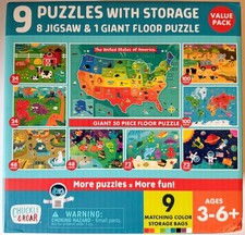 9 Puzzles For Children with Storage Value Pack, Brand New-Sealed Box 