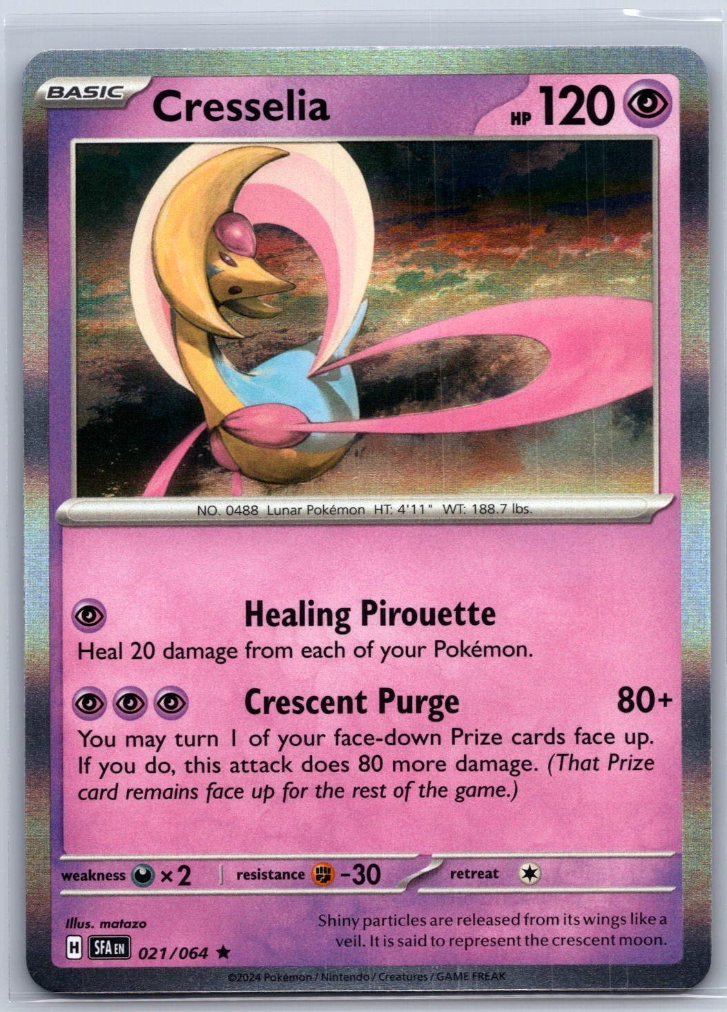 Cresselia 021/064 Rare Shrouded Fable Pokemon Holo Near Mint