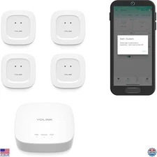 YoLink Smart Home Leak Detection Kit – Hub + 4 Sensors, Long-Range LoRa, IFTTT