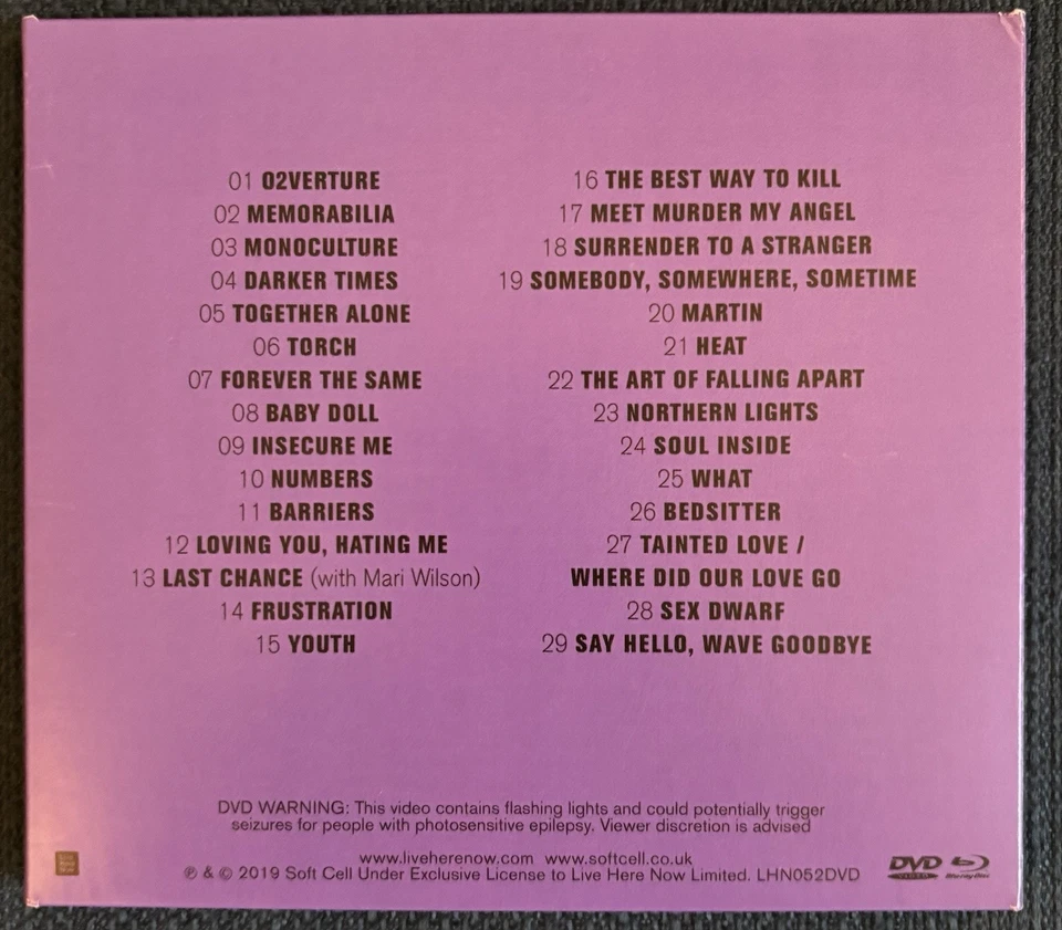 SOFT CELL SAY HELLO WAVE GOODBYE LIVE AT THE O2 2 DISC BLU-RAY / DVD DIGIBOOK - Image 2 of 4