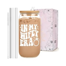 Wedding Day Gift, Durable Glass Cup for the Future Mrs., Long,Lasting Design.