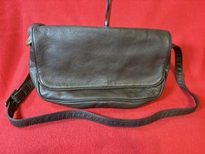 Vintage Stone Mountain Leather Messenger Style Flap Bag Brwn USA Made Distressed
