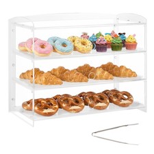 VEVOR Bakery Display Case Countertop Acrylic Pastry Case 3-Tier Flip-Up Door