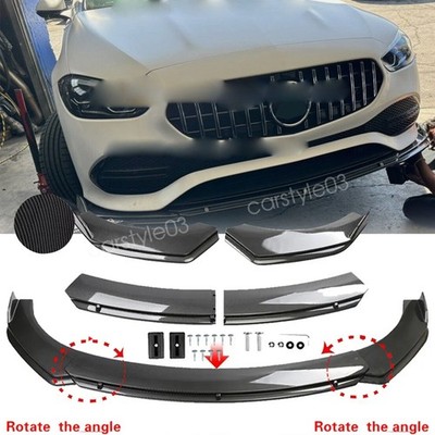 For Mercedez Benz C200 C300 C250 Carbon Style Front Bumper Chin Lip Kit Spoiler