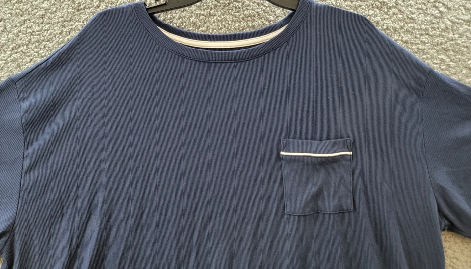 State of Day Plus Size Ribbed-Knit Pajama Top Women's 2X Navy Blaze Crew Neck - Image 3 of 4