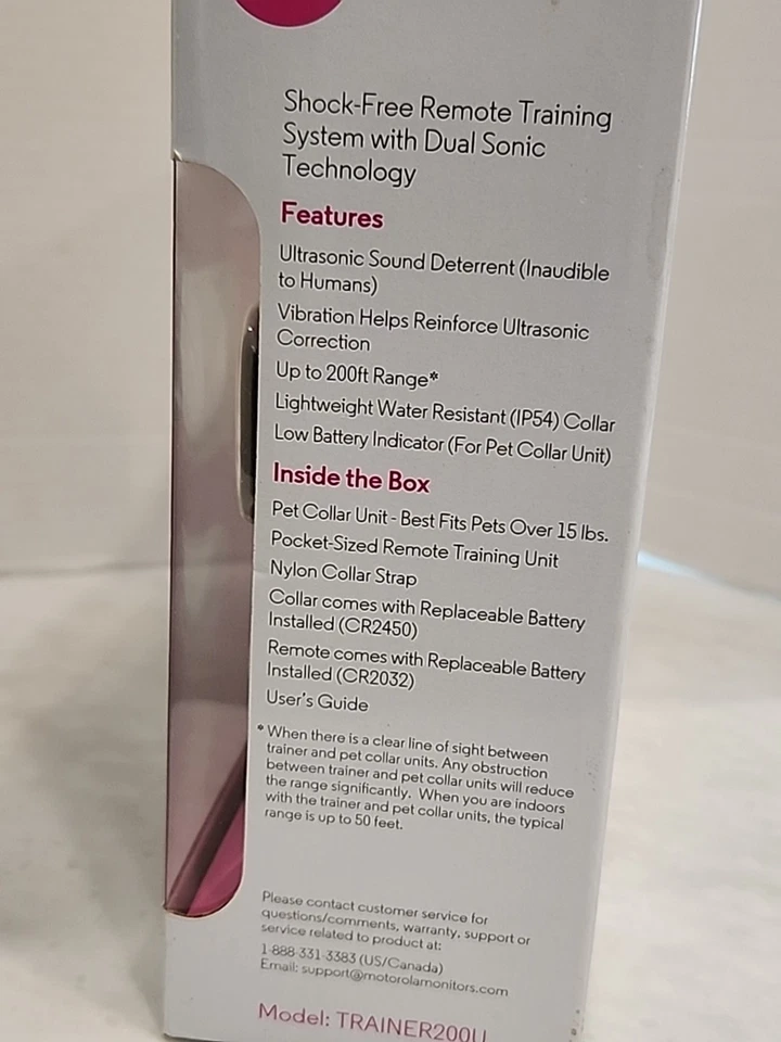 Motorola Entrenador de Perros Collar de Entrenamiento Sin Golpes con Control Remoto Duelo Tecnología Sónica Foto 3 de 4