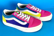 VANS OLD SKOOL KIDS GIRLS COLOR BLOCK LOW TOP SKATE SNEAKER SIZE 12
