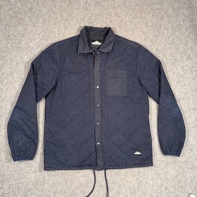 Penfield Navy Blue Blackstone Quilted Snap Button Shirt Jacket Men's Size Large
