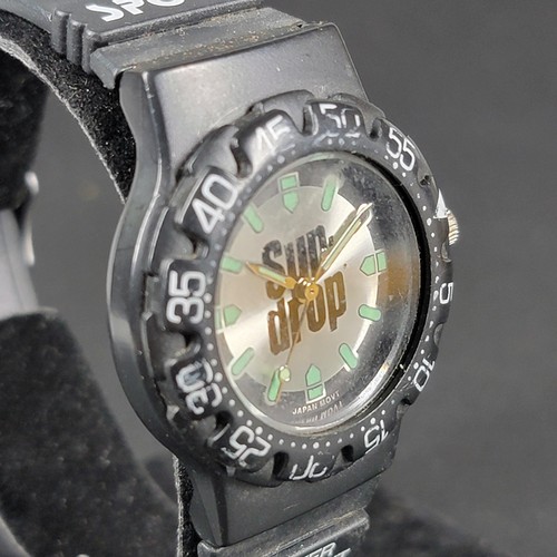 Vintage Sun Drop Sport Watch Black 34mm Water Resistant Japan Quartz Promo - Picture 3 of 10
