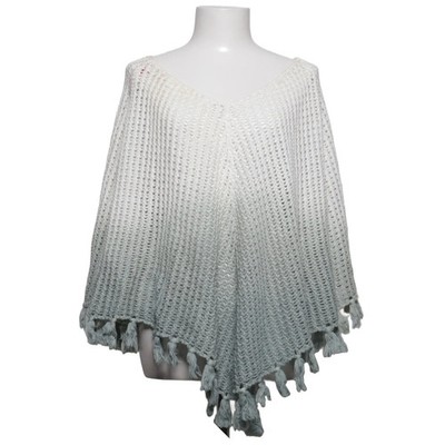 Key Largo, Poncho, Größe: ONE SIZE, Weiß/Grau, Einfarbig, Damen #PSQ