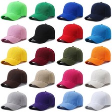 Plain Blank Adjustable Baseball Cap Solid Sports Hat Outdoor Casual Cap