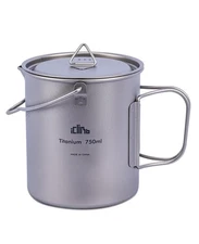 iClimb Titanium Cup Camping Coffee Mug Ultralight Compact with Foldable Handl...