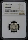 1943-D Mercury Dime 10C NGC MS66FB