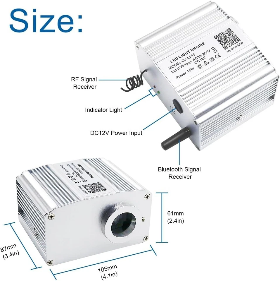 Twinkle Effect RGBW Fiber Optic Light for Car & Home - Remote & APP Control - Image 4 of 4