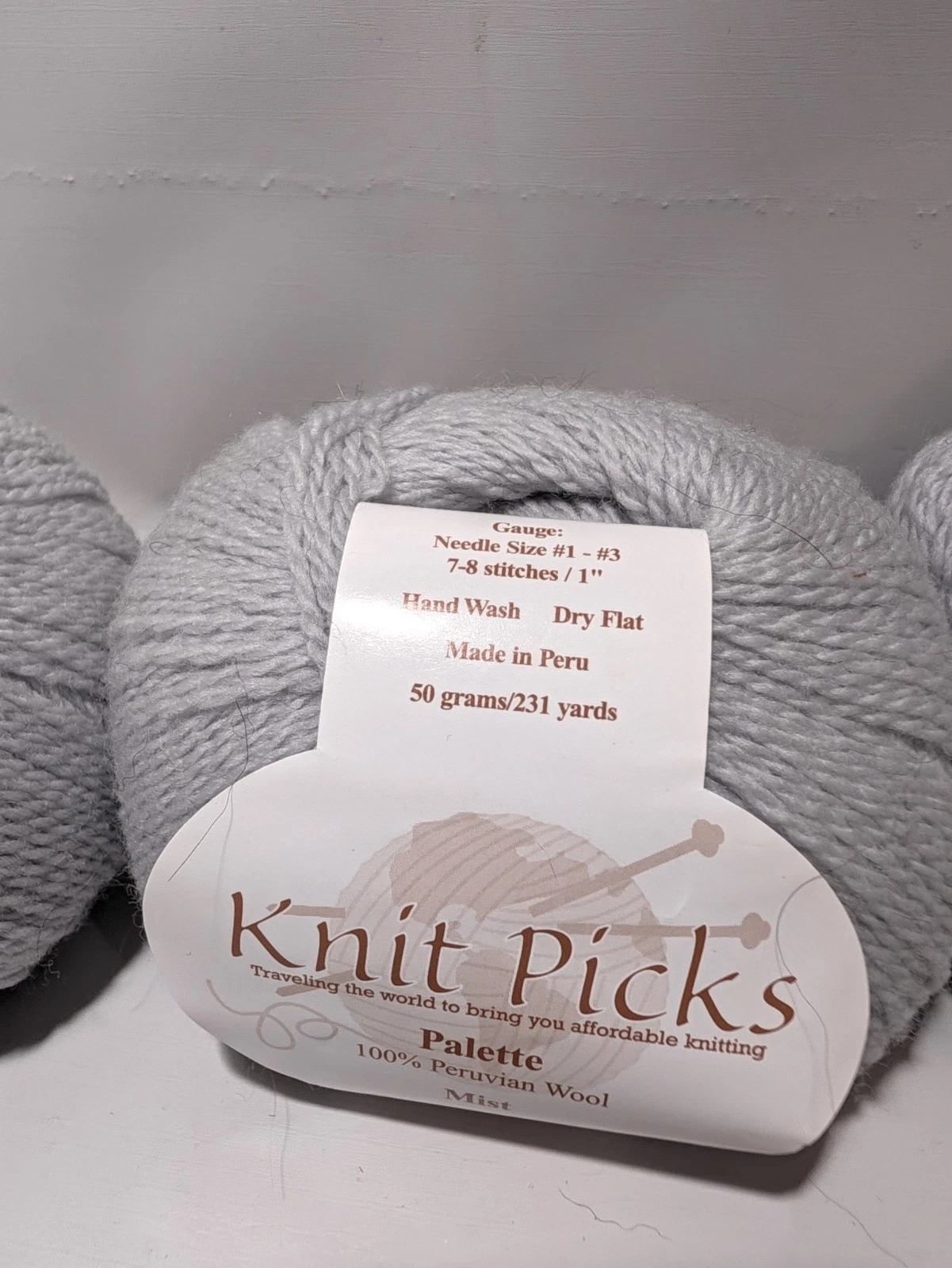 Knit Picks Palette Yarn Lot 7 Balls 100% Wool Mist Grey Merlot Heather 1617 Yds image 4