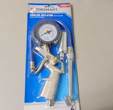 JobSmart 1308772 Analog Inflator with Blow Gun Attachment 4 Pc Set - SHIPS FREE