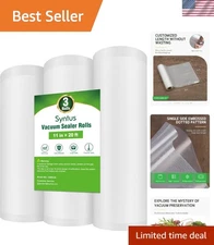 Customizable Length Vacuum Sealer Bags - 3 Rolls 11" x 20' for Cooking & Storage