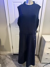 Lauren Ralph Lauren Women's Lighthouse Navy Ponte Fit & Flare Dress Size:-18