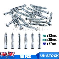 Image of 50* METAL HEAVY DUTY PLASTERBOARD CAVITY WALL ANCHORS, BROLLY PLUG FIXINGS TOOLS
