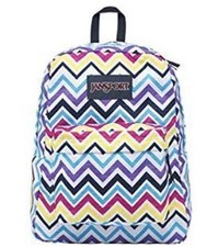 NEW JANSPORT BIG STUDENT BOOKBAG CHEVRON MULTI SAUCY BACKPACK JS00TDN70JS 2100CU