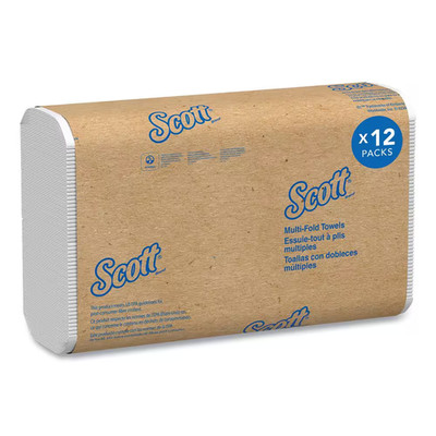 Multi-Fold White Paper Towels 9 2/5 X 9 1/5 (250 Sheets per Pack, 12 Packs per C