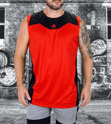 Adidas Herren Basketball Trikot Tank Shirt Top Jersey Singlet Bulls rot/schwarz
