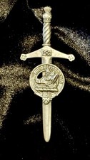 HOT VTG Pewter Scottish Kilt Clan Crest Pin NE OBLIVISCARIS 1 Of A Kind RARE