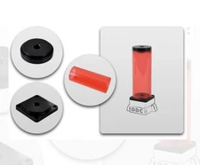 Bitspower Dual / Single DDC Top Upgrade Kit 150 (ICE Red Body & Black POM Cap)