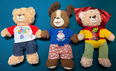 Lot of 3 Build A Bears, Birthday, Surf Shop & Super Hero, Cute Lot of B.A.B. BAB