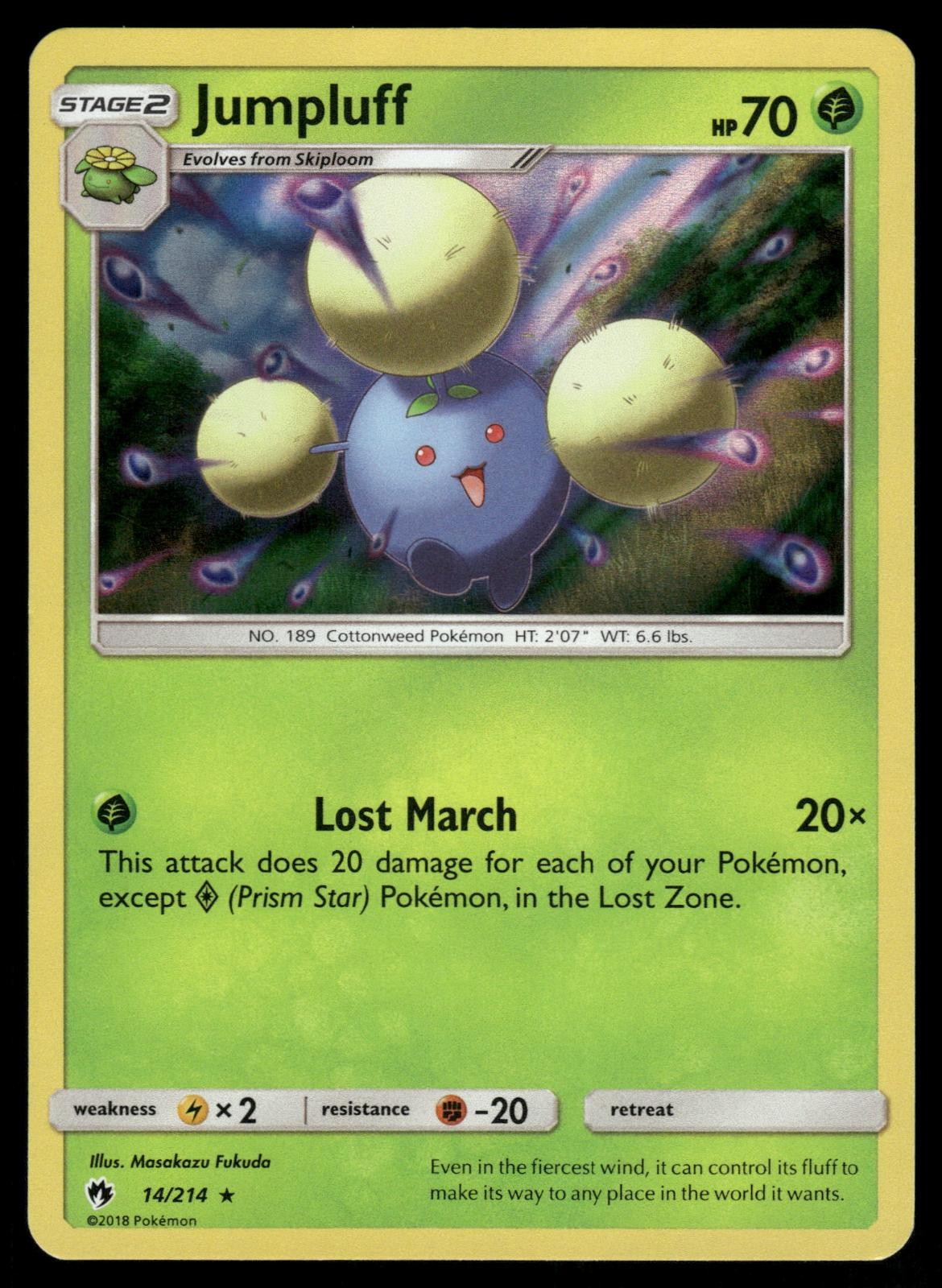 Jumpluff 14/214 Holo Rare Lost Thunder Pokemon Lightly Played
