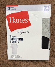 Hanes Originals 3 Pack Stretch Crew Neck T-Shirts Men 2XL Soft Breathable NEW