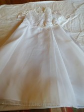 Holy Communion, Flower Girl, Lace Bodice, Flower,Beads,Sheer Tulle Over Satin.