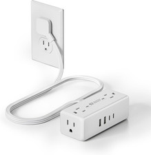 3Ft Short Extension Cord with Multiple Outlets, Surge Protector Power Strip
