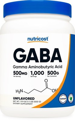 Nutricost Pure GABA 500g Powder (Gamma Aminobutyric Acid) 1,000 Servings
