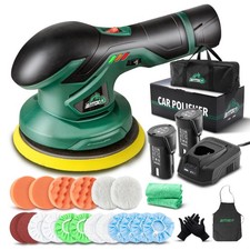 Cordless Car Buffer Polisher 12V Brushless 6 Speed DA Orbital Green 2pc ...