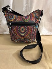 Sakroots Eco-Twill Basic Crossbody Bag in Rainbow Wanderlust Llama Print