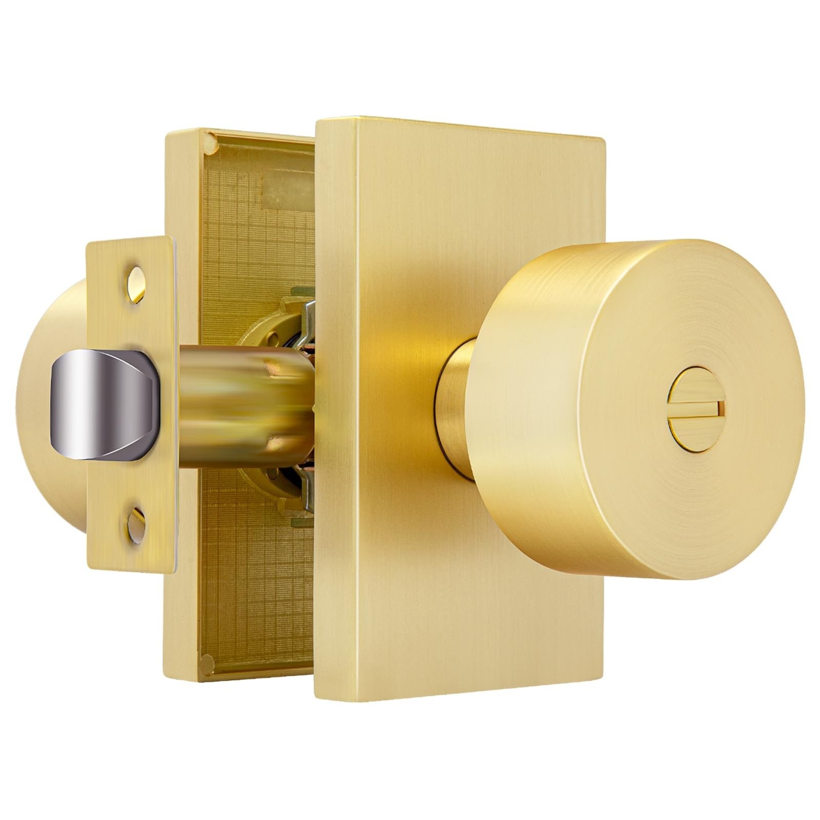 Gold Door Knob Interior, Privacy Heavy Duty Zinc-Alloy Brushed Gold Interior ...