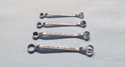 Lot Of 4 Vintage Mini Wilde Brand Doublebox End Wrenches Sizes 13/64-11/32