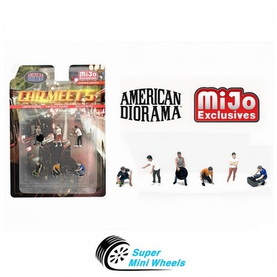 American Diorama 1:64 - Car Meet 5 Figures - 6 Pcs Set - Metal