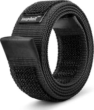 Reversible No-Scratch Web Belt with Hook & Loop Fasteners Black Medium 34-38