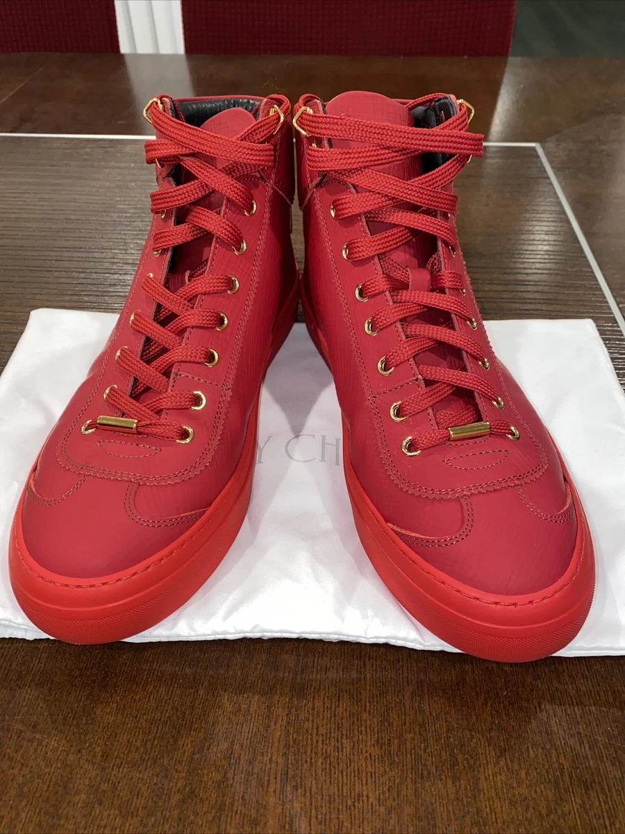 JIMMY CHOO ARGYLE RED ITALIAN LEATHER SIZE  MENS