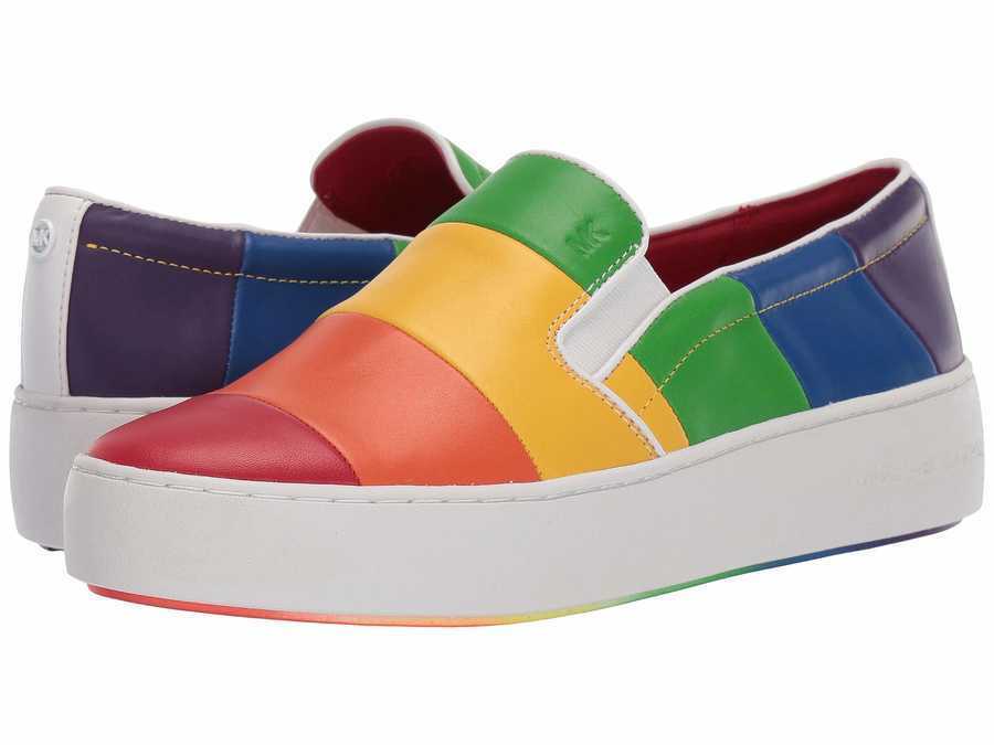 Michael Kors Dylan Rainbow Pride Collection Leather Slip-On Sneakers Size   193210496647 | eBay