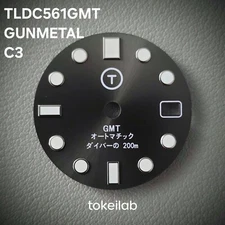 TLDC0561GMT Gunmetal Sunburst C3 / Seiko Mod GMT Dial NH34 4R34 SSK 28.5 28.5mm