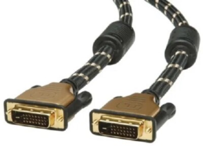 Roline DUAL LINK DVI-M TO DVI-M CABLE 25-Pin Male Connectors Black/Gold-2m