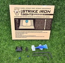 Strike Industries Stainless Steel Co-Witness Height Front &Rear Sights for Glock