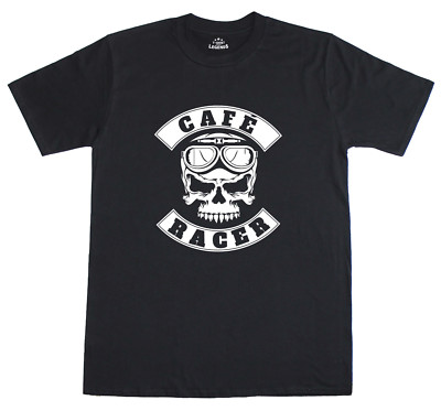 Cafe Racer Mens T-Shirt Biker Motorcycle Busy Bee Café and the Ace Café Print