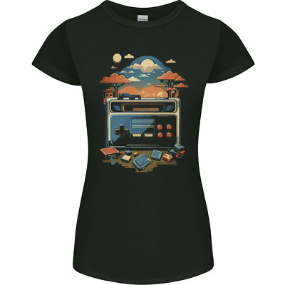 Retro Gaming Grafik Videospiele Gamer Damen Petite Cut T-Shirt